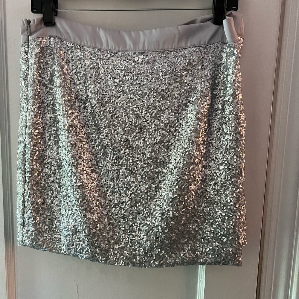 New w tags Aqua silver sequin mini skirt
